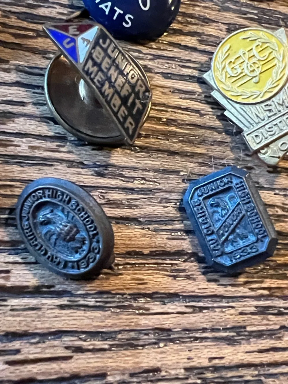 Lot 1930’s Junior High School pins miniature